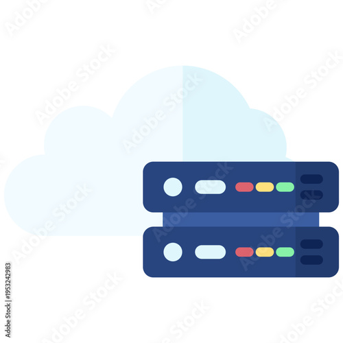 Cloud Server Flat Color Icon