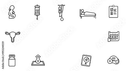 Medical and pregnancy related icons