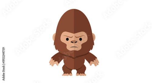 Bigfoot Cartoon Vector Illustration, Flat Design, for Crypto, Wildlife, and Fantasy Projects