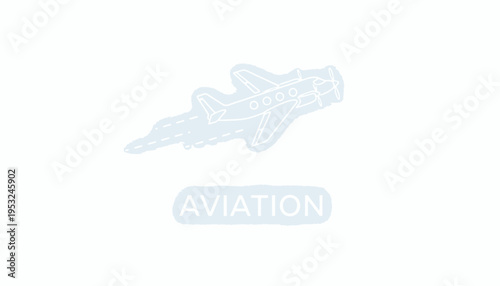 Retro Airplane Flying, Aviation Concept, Vintage Aircraft Silhouette