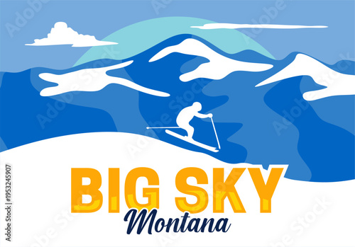 Beautiful mountain and sky views in Big Sky Montana