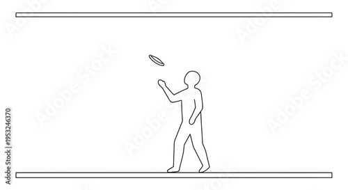 Person playing frisbee in a confined space, throwing a disc