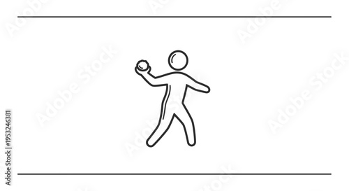 Person throwing a ball, outline icon, sports and games concept