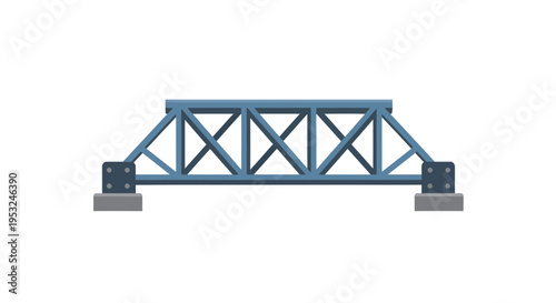 Bridge Vector Illustration, Flat Design, Engineering Concept, Infrastructure, Transportation