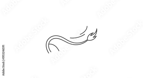 Minimalist Lion Tail Icon, Abstract Animal Symbol, Elegant Line Art