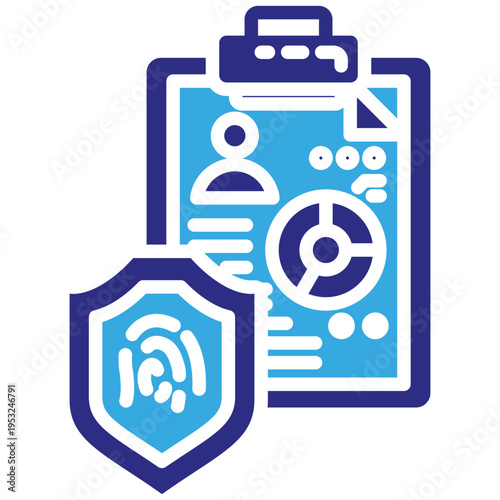 Biometric Data Blue Duotone Glyph Icon