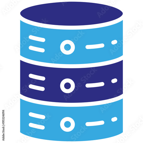 Server Blue Duotone Glyph Icon