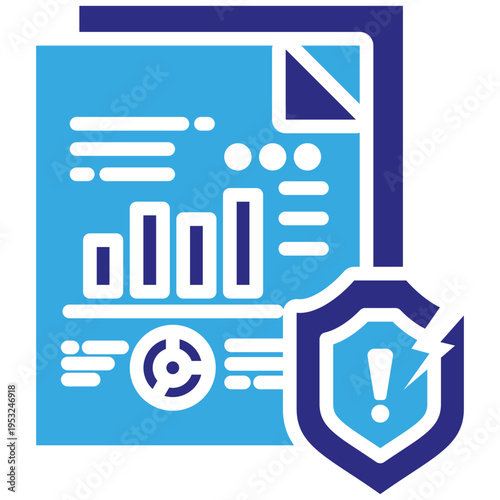 Data Breach Blue Duotone Glyph Icon