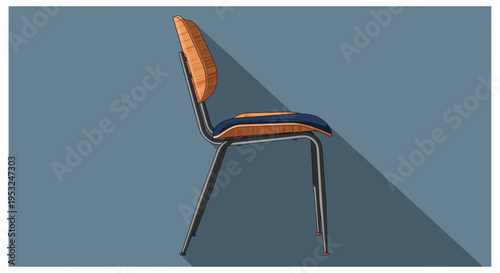 Modern chair with metal legs.