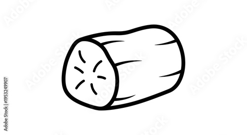 Hand-drawn illustration of a single cork, isolated on white background
