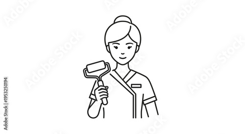 Female therapist holding a massage roller tool for facial or body treatment