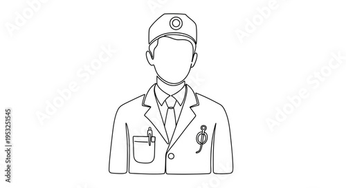Doctor Icon, Medical Professional, Healthcare Symbol, Physician Line Art
