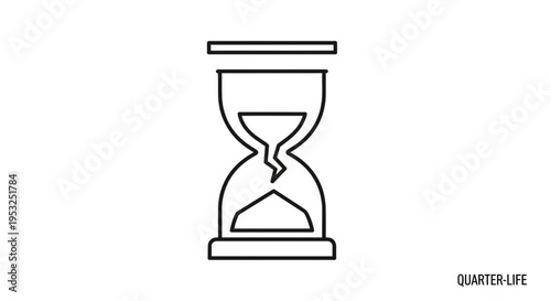 Broken Hourglass Icon Symbolizing Time Running Out, Deadline, Crisis, or Urgency