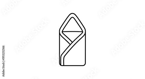 Baby Swaddle Icon, Newborn Sleep Sack, Simple Line Art, Infant Comfort, Wrapped Baby Symbol