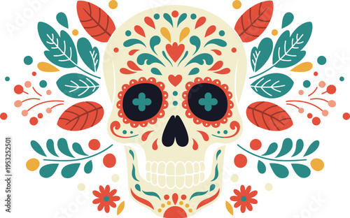 Watercolor dia de muertos skulls