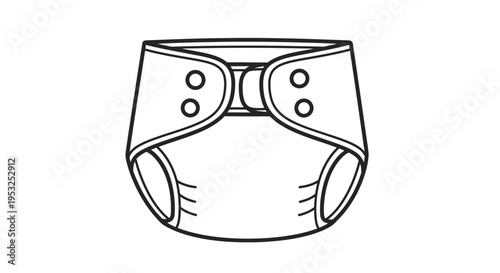 Baby Diaper Icon, Cloth Diaper Line Art, Reusable Nappy Symbol, Eco Friendly Baby Care