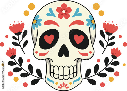 Watercolor dia de muertos skulls