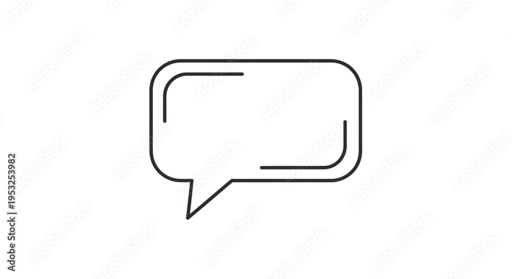 Fototapeta premium Minimalist Line Art Speech Balloon Vector Illustration Chat Bubble Design Element for Apps