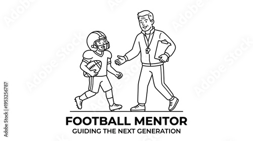 Football Mentor Guiding Young Athlete