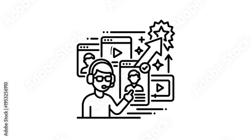 Online Tutoring and Education Success Icon