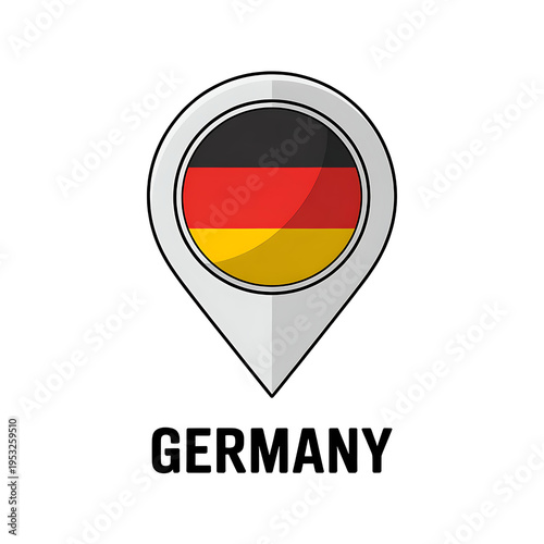 Free Download Germany's Geographical Marker: An Emblematic Flag Icon and Map Pin Design Capturing National Identity with Symbolic Imagery and Navigation Strengths - GFXLoad