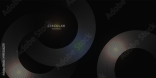 Abstract dark background with circular lines and layered rings.