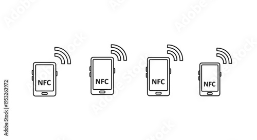 nfc smartphones demonstrating wireless signal transmission a conceptual illustration of near field communication for mobile payments.