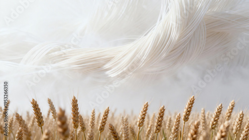 Wheat field & white silk, virtual-real interweave shows natural art
