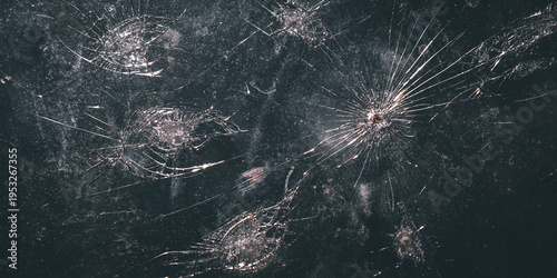 The pattern on the glass is cracked.  damage to the glass.  cracked texture