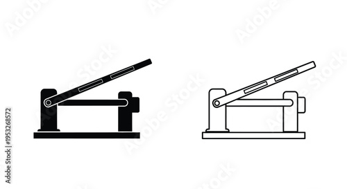 Two barrier gate designs shown in black and white a simple silhouette