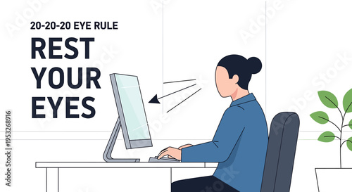 Woman following 20-20-20 eye rule for digital wellness
