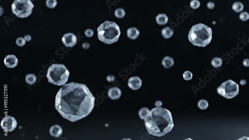 Diamonds floating in mid-air on black background gemstones
