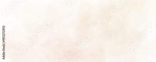 Light beige watercolor effect background. Soft ivory watercolour gradient texture. Cream color blurred paint splashes wallpaper for birthday or wedding design. Vector pale champagne smoke backdrop