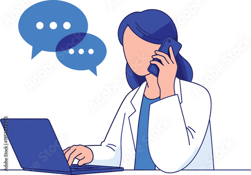 Making a Decision Two businessmen evaluating options A and B with a robot assistant observing the process