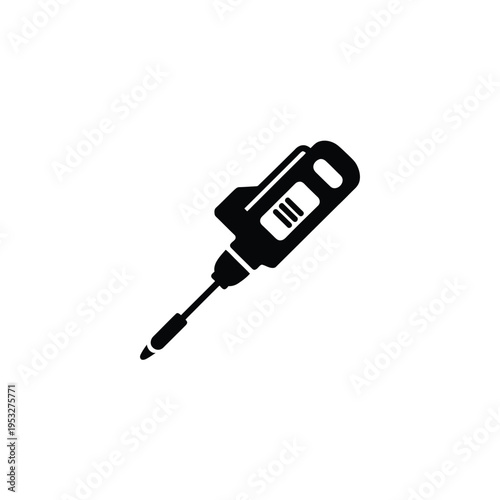 Simple black icon depicting a power drill on a white background