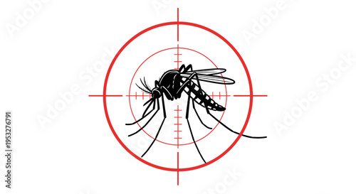 Vector illustration of a common mosquito, a small, biting insect often associated with summer, health concerns, and disease transmission, presented in a clean, graphic style