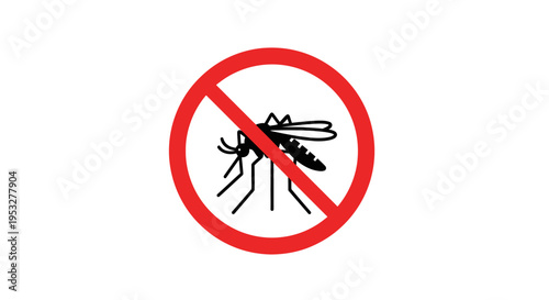 No Mosquitoes Sign Indicating the Prohibition of Mosquitoes and Insect Control Measures