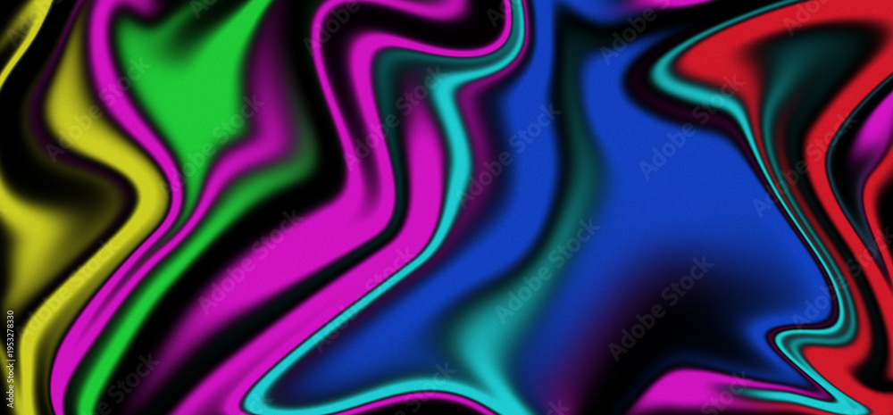Fototapeta premium Vibrant abstract flowing paint swirls background with neon colors and fluid motion texture