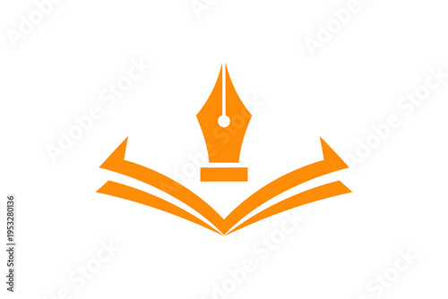 An orange icon of a fountain pen.