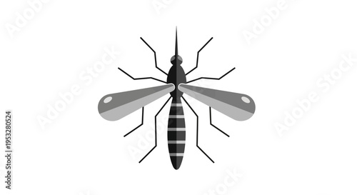Stylized monochrome illustration of a mosquito, representing a significant health concern due to its ability to spread various infectious diseases