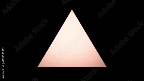 Rose Gold Triangular Prism 3 D Shape Isolated on Black Background