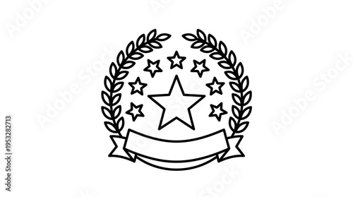 Elegant Star Emblem with Laurel Wreath