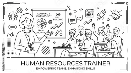 Human Resources Trainer Presenting to a Team