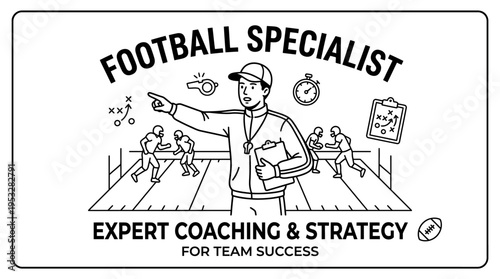 Football Specialist Coaching Diagram And Strategy Concept