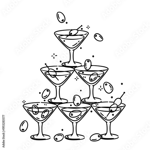 dirty martini glass  tower 