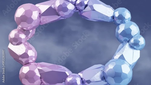 Faceted Crystal Beads in Gradient Colors Forming Circle