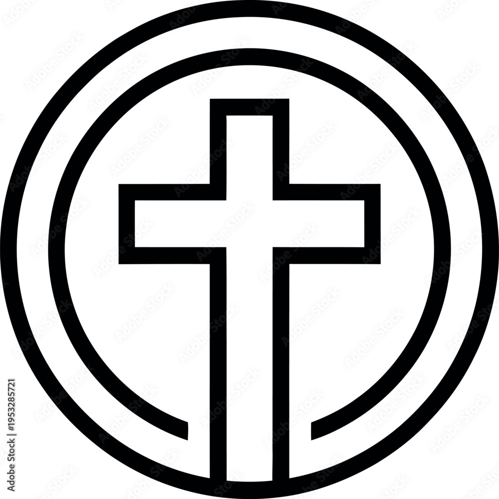 Obraz premium Easter sunday symbolism cross in circle representing resurrection and hope