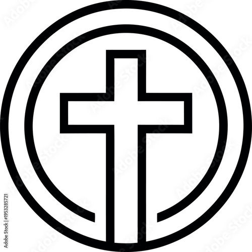 Easter sunday symbolism cross in circle representing resurrection and hope