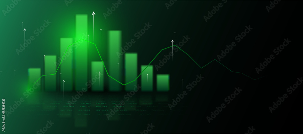 Naklejka premium Business analysis charts, market trading, global stock trading