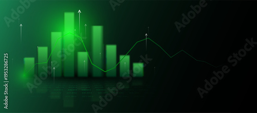 Business analysis charts, market trading, global stock trading